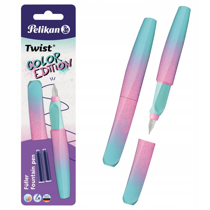Перова ручка з пером PELIKAN TWIST для право і лівшів+патрони-183