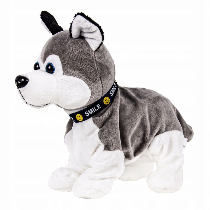 INTERACTIVE DOG HUSKY DOG ROBOT RESPONDS TO THE TOUCH BARK WHIMPERING SITS Brand click4TOYS