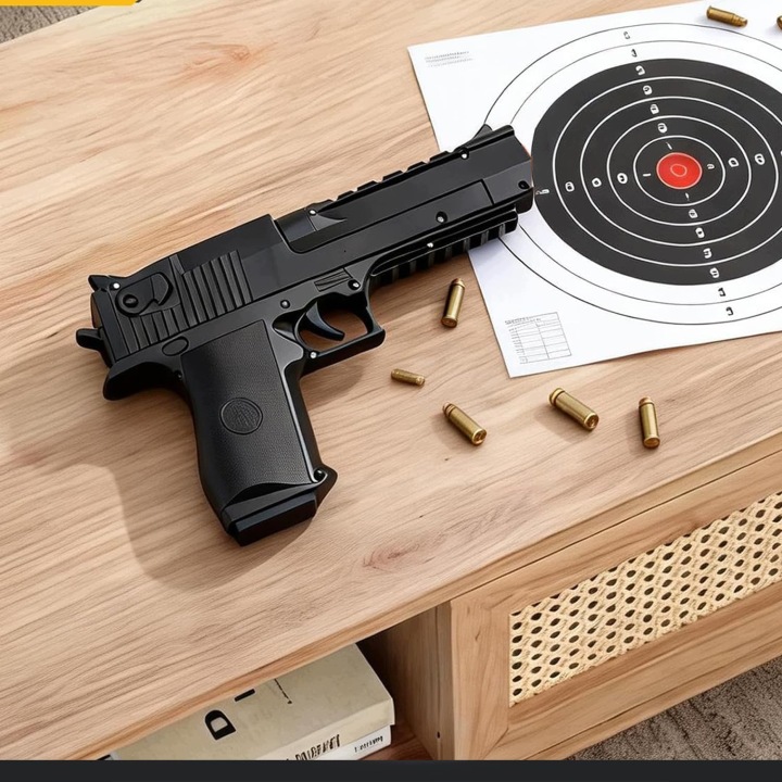 PISTOLET ZABAWKOWY DESERT EAGLE чорний магазин патрони поролонові від 5 років — фото 7