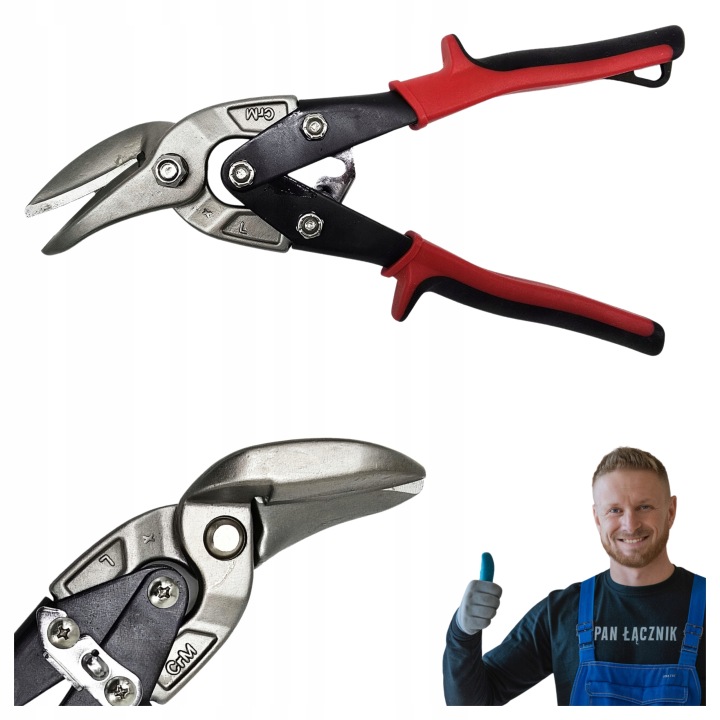 Nůžky na stříhání plechu z oceli Ruční levé 250 mm Jouanel Ergonomická rukojeť