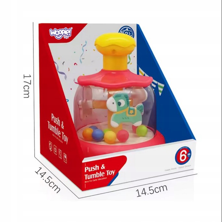 Каруселька для немовляти дзиґа з кульками конячки подарунок WOOPIE BABY — фото 4