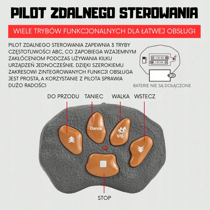 Динозавр на радіокеруванні RC робот інтерактивний стегозавр пульт LED WOOPIE