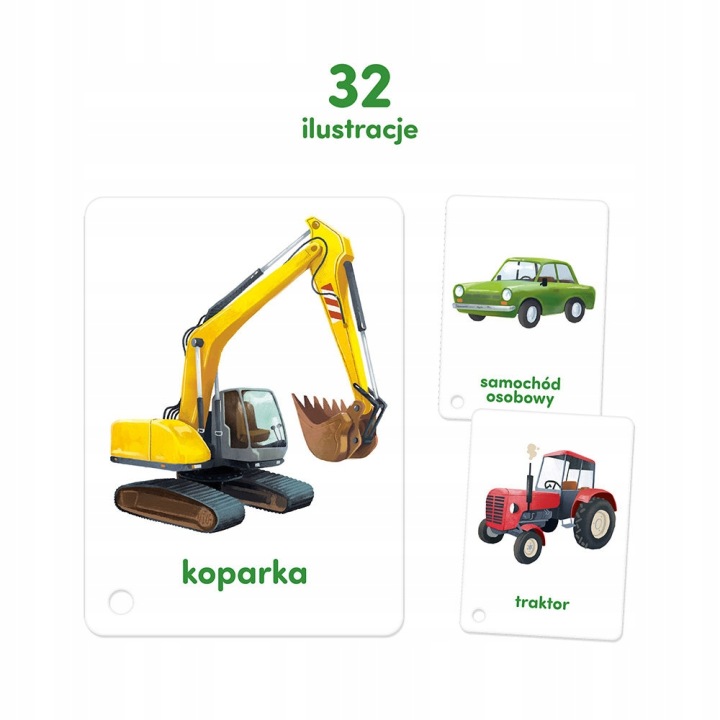 CzuCzu Картки з картинками на мотузці - Транспортні засоби - 32 картинки для дітей 2+ — фото 4