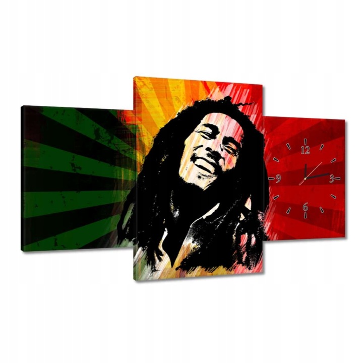 Hodiny 100x60 Bob Marley Reggae