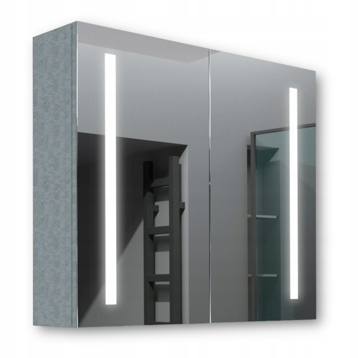 Dřevěná skříňka 80x70 Led zrcadlo Apollo Beton