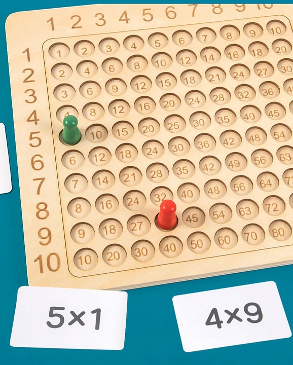 WOODEN MULTIPLICATION TABLE EDUCATIONAL GAME FOR CHILDREN LEARNING TO COUNT CARDS Number of pieces in the set 1 pcs