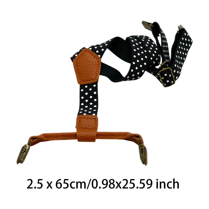 Kids Suspender Еластичний Heavy Duty Штани Бандаж з Кліпси Y Back Бандаж Чорний — фото 4