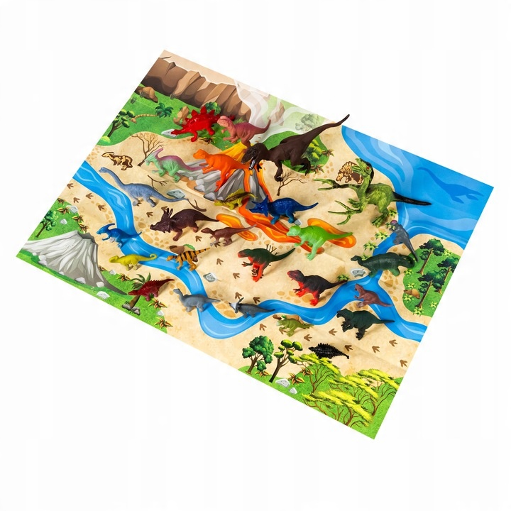 Dinosaurs Large Set of Figurines for Children 26 species + Elements of Environment Type set