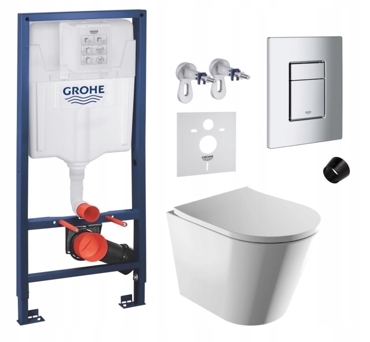Podomítkový Wc set Grohe s mísou Tampa a tlačítkem Chrom