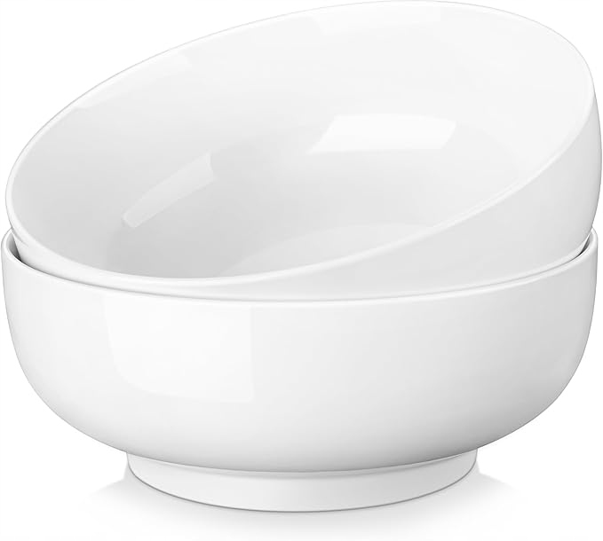 Malacasa Sada 2 Bílých Porcelánových Misek 3400 ML Na Těstovinový Salát