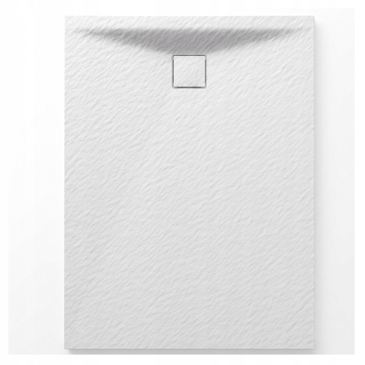 Sprchová Vanička 130x90 CM Obdélníková Nízká Bílá Struktura Kamene Teja Se Sifonem