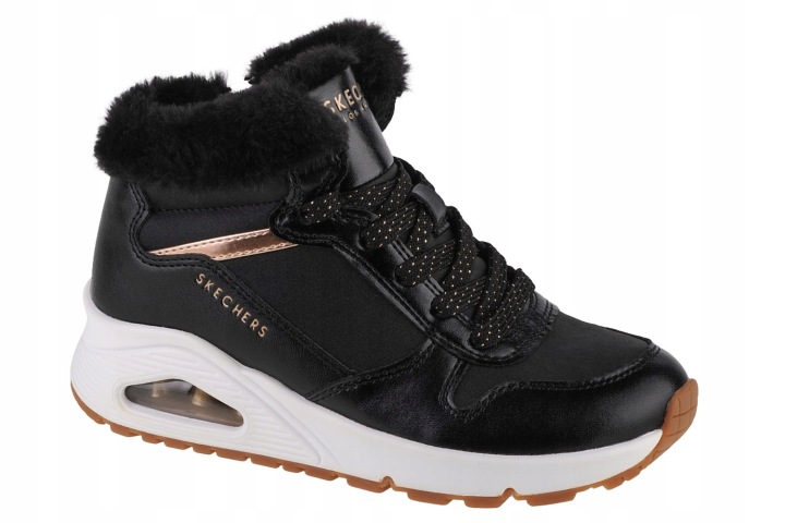 SKECHERS UNO - COZY ON AIR [32] Взуття зимове дівчаче Чорний — фото 3