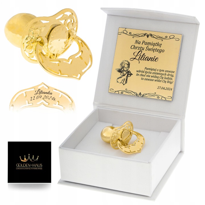 Сувенір святого хрещення, золота соска на перший зубчик + власний гравер — фото 14