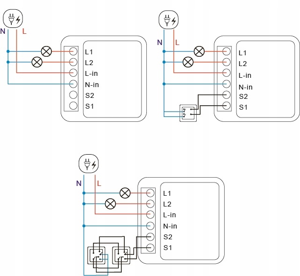 DWUKANAŁOWY PRZEKAŹNIK DOPUSZKOWY MODUŁ PODWÓJNY WŁĄCZNIK TUYA WIFI 16A 2CH