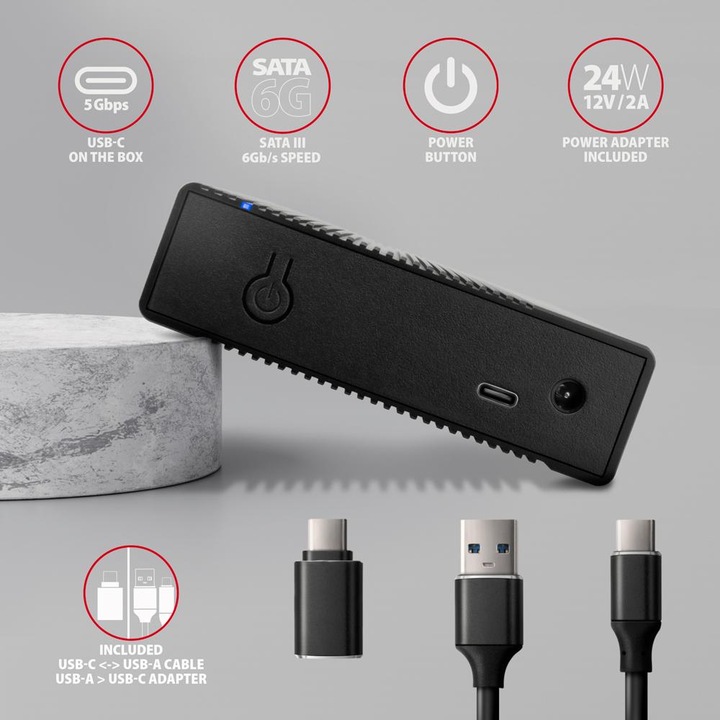 Widok tylnego panelu AXAGON