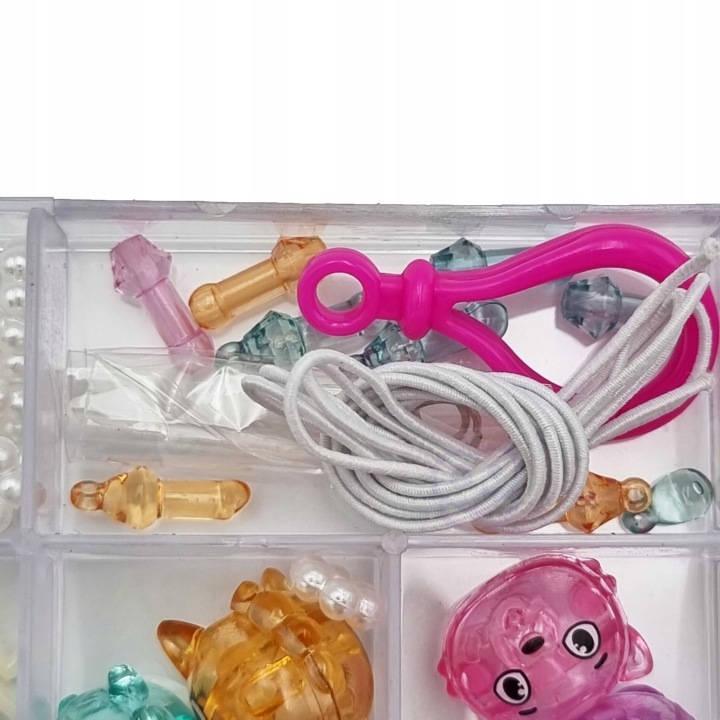 ZESTAW KORALIKI DO ROBIENIA BRANSOLETEK DIY WOOPIE Materiał plastik
