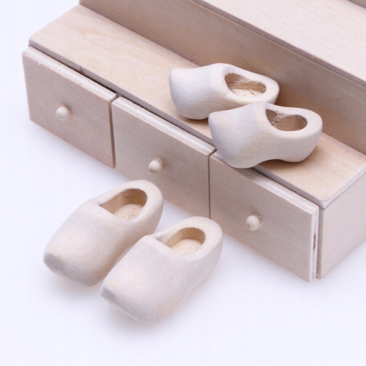 4 пари Реалістичних Дерев'яних Міні Взуття для Прикраси і Гри — фото 14