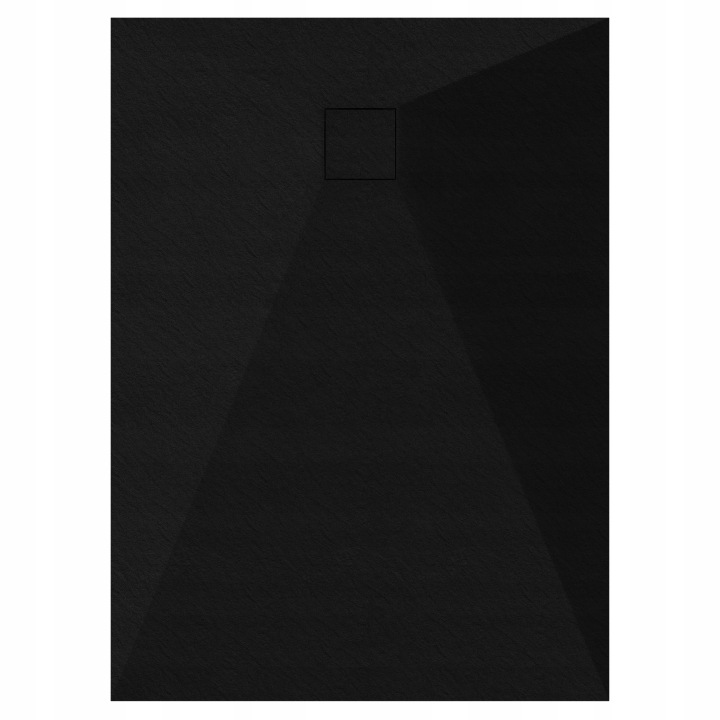 Sprchová Vanička Obdélníková 90x70 Kamenný Vzor 2,6 CM Černý Sifon