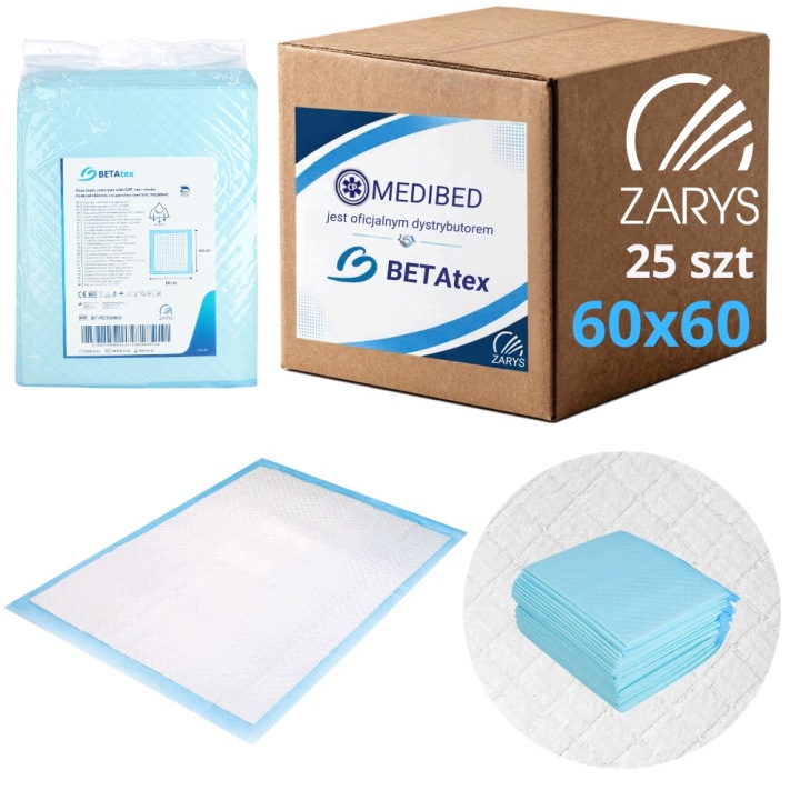 Підкладки вбирні Преміум SAP 60x60 гігієнічні BETAtex+ by ZARYS 25 шт.