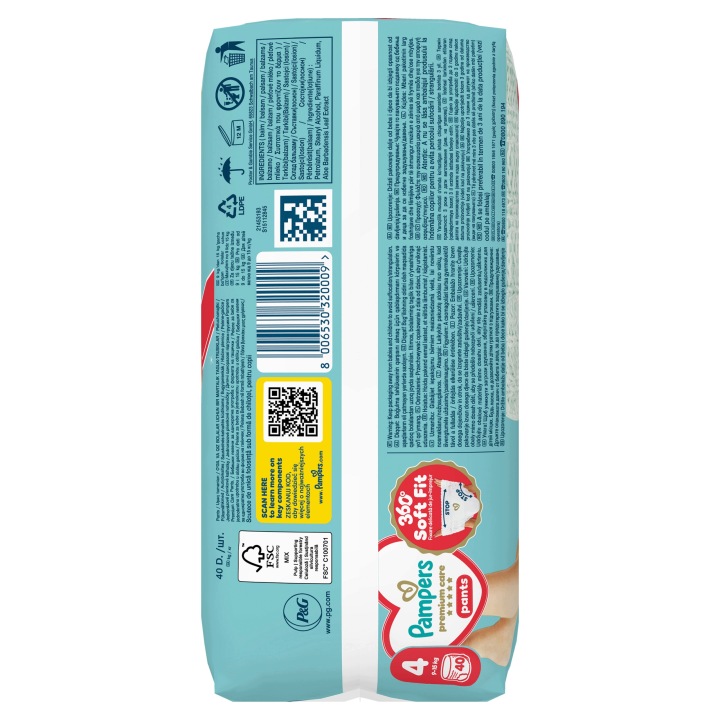 Трусики-підгузки Pampers Premium Care Розмір 4, 40 шт., 9 кг-15 кг — фото 4