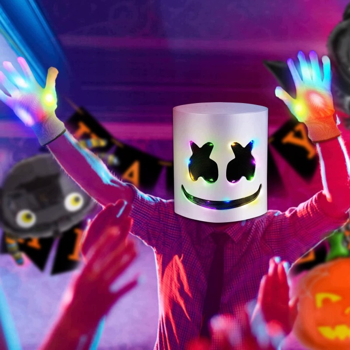 Маска DJ, маска преміум LED на хелловін, світні маска DJ на вечірку — фото 4