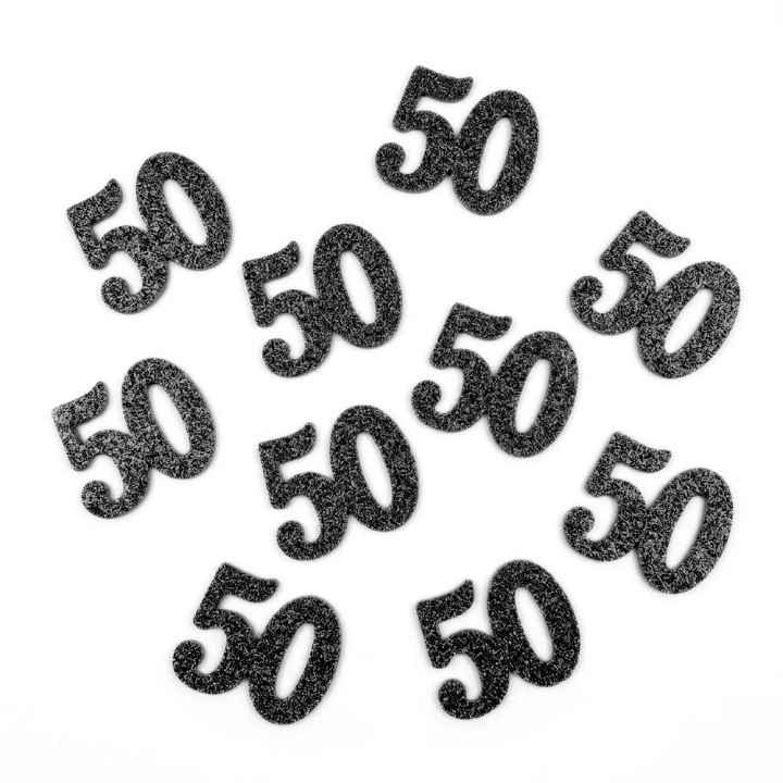 Конфеті на 50 день народження прикраса на стіл п'ятдесят років блискітки піна 10 шт.
