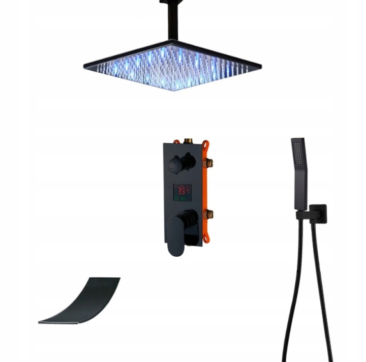 Podomítkový Set Vodopád Led Displej Matný 20 CM