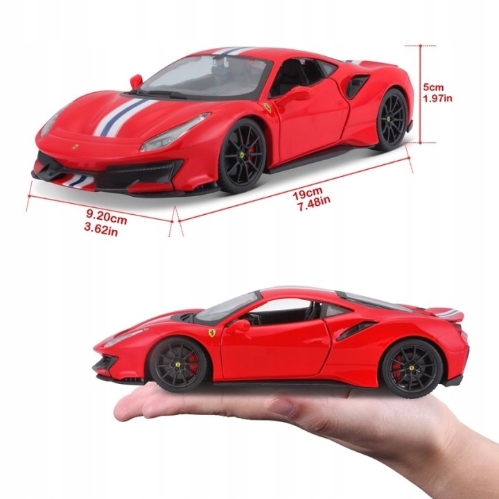 Ferrari 488 pista червоний 1:24 bburago — фото 9