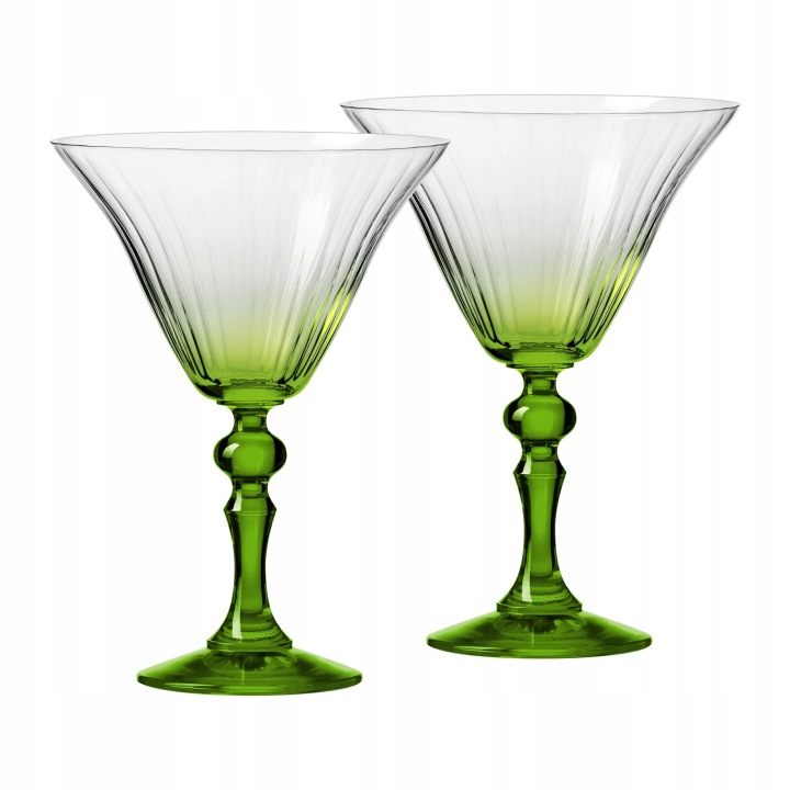 Stínované skleničky Krosno na martini Bubble se zelenou nožkou 170 ml 2ks