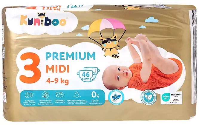 Підгузки Kuniboo Преміум 3 / 4-9 кг / 92 шт.
