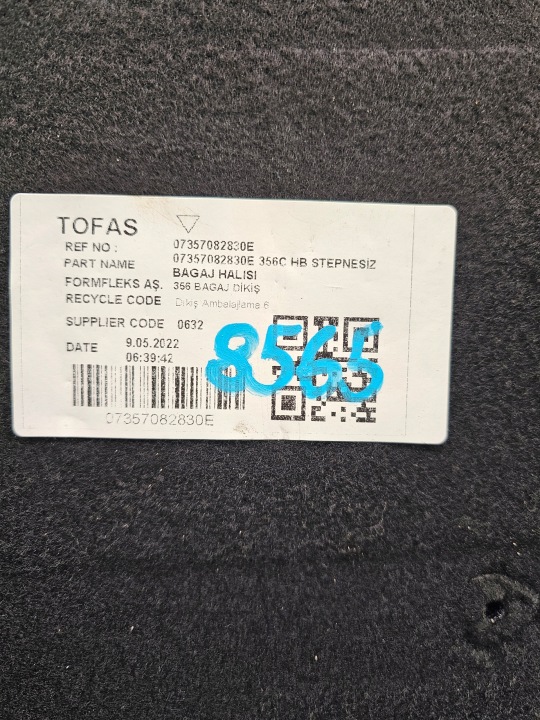 FIAT TIPO II podlaha koberce kufra HB 5D 07357082830E
