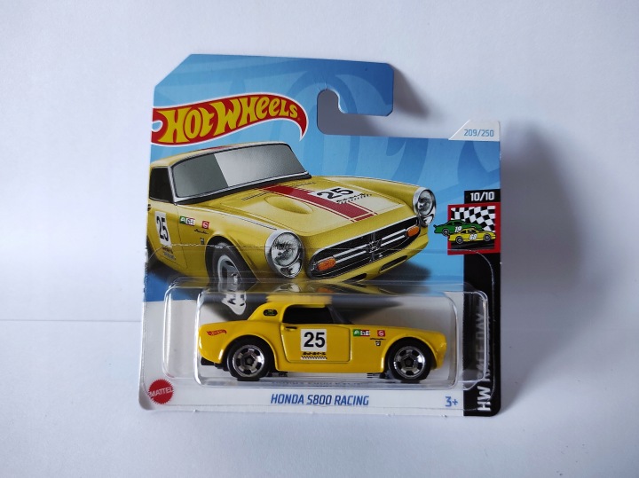 Honda S800 Racing Hot Wheels картка з наклейка і зігнутий гачок