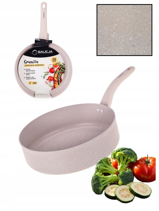 Tradiční hluboká pánev rendlík 28 cm béžová