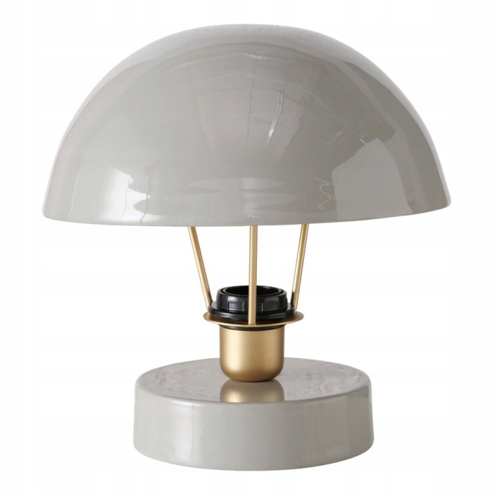 Stolní Lampa kovová, šedé stínidlo Ø 25 cm Retro
