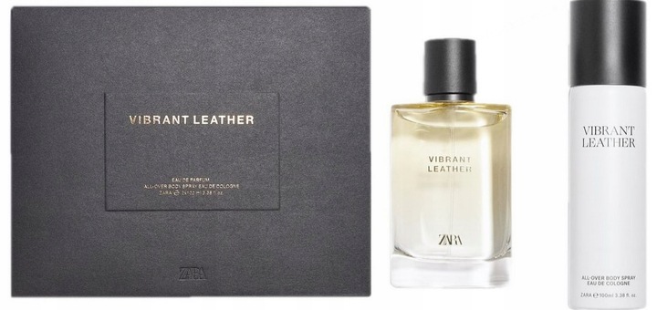 zara vibrant leather woda perfumowana 100 ml   zestaw  