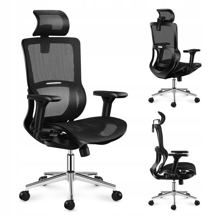 Kancelářská otočná židle Mark Adler černá, ergonomická, nastavitelná