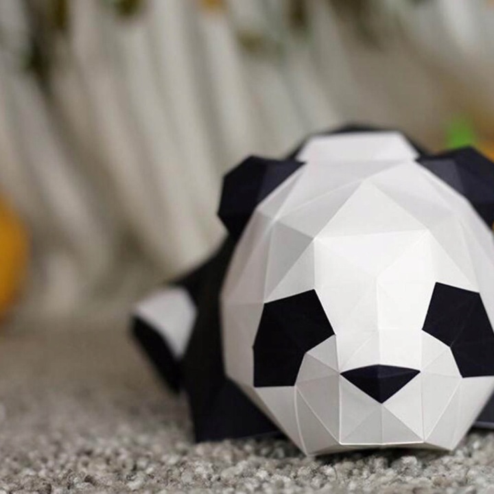 1 шт. чорний 3D паперова модель панди декорація ручна — фото 8