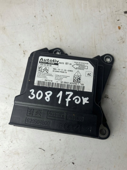 module SENSOR airbag PEUGEOT 308 T9 9807568180
