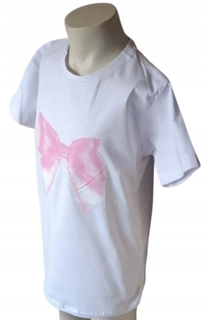 Bluzka t shirt dla dziewczynki bawełniana koszulka krótki rękaw — zdjęcie 3