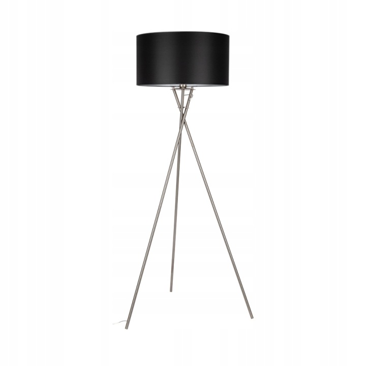 Stojací podlahová lampa Hugo Abažur 50 cm E27 Trojnožka Saténová Led