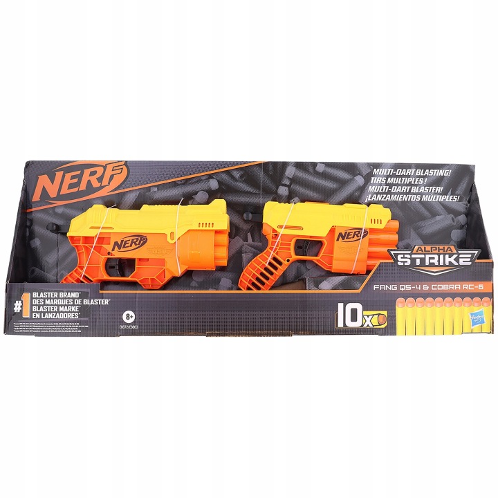 NERF ALPHA STRIKE набір 2 шт. пістолет FANGQS-4 і COBRA RC-6 стрілки E8872 — фото 2