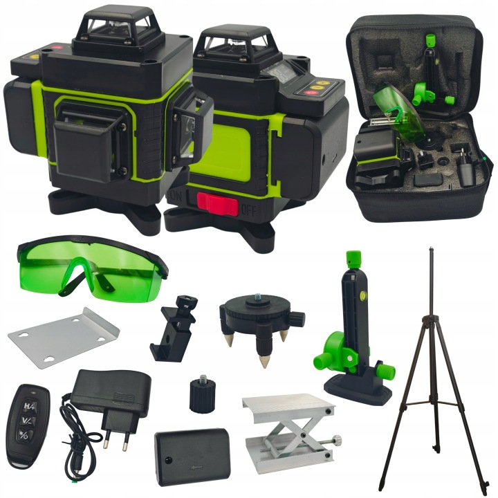 Vodováha 4D Laser Křížový 360 Stativ 1,6 M 2 Aku Samonivelační Ce