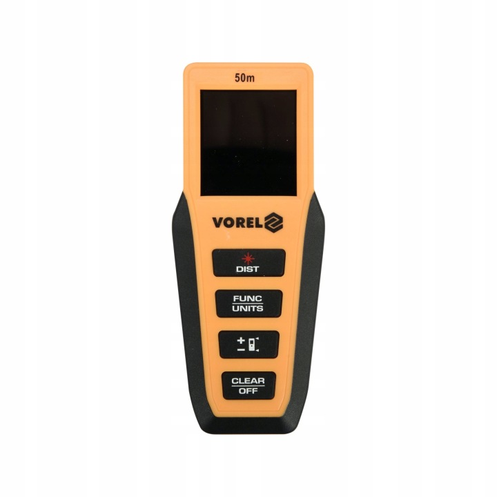 Laserový Měřič Vzdálenosti 50 M IP54 LCD Paměť 10 Výsledků Vorel