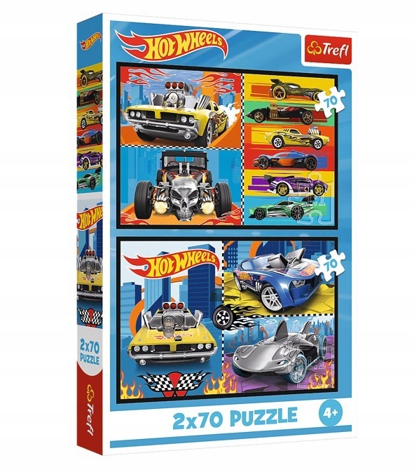 TREFL: пазли 2x70 ел.-HOT WHEELS