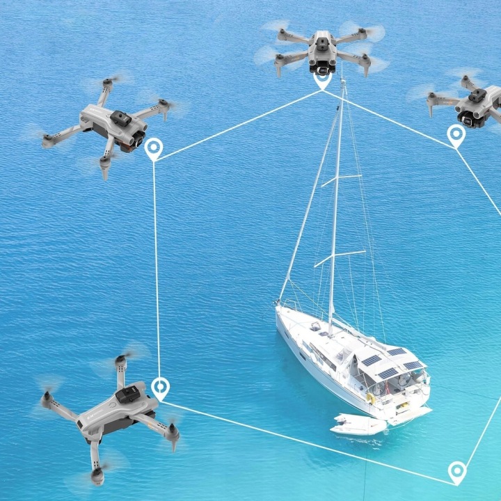 4K DRON HD з 2 шт. камера уникнення перешкод зависання, повернення одному клацанням — фото 3