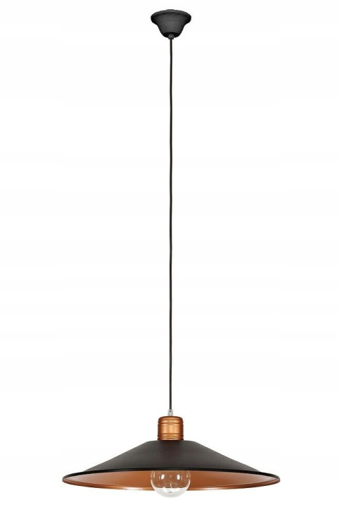 Závěsná lampa Garret Měděná Černá Kovová Stínidlo 1xE27 50cm Stropní