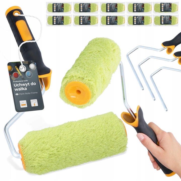 10 x Malířský Váleček 18 cm Zásoba Vložka do barvy lepidla Sada malování 3x Uch H0