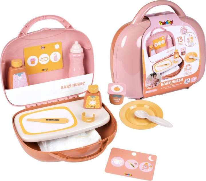 SMOBY валіза няні набір 13 аксесуарів для ляльки пеленальник BABY NURSE (виставковий)