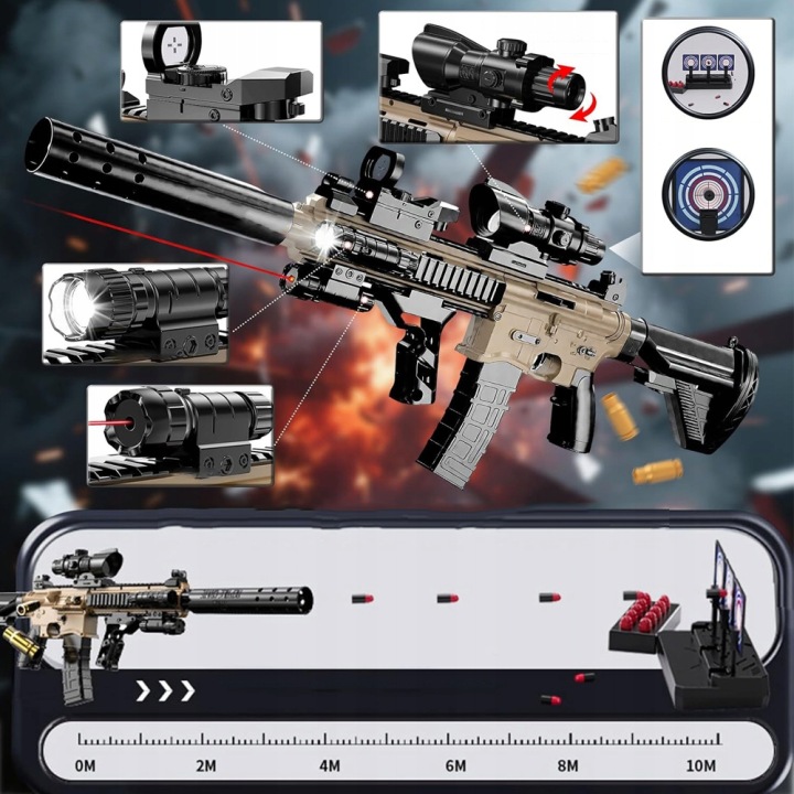 M416 гвинтівка іграшка 60 кульок пістолет кульки пластикові снайперська гвинтівка — фото 4