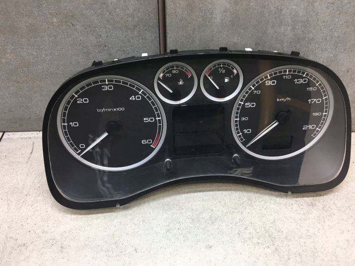Instruments tachymètre compte tours Horloge montre tableau bord PEUGEOT 307 1.6 HDI 9651299680